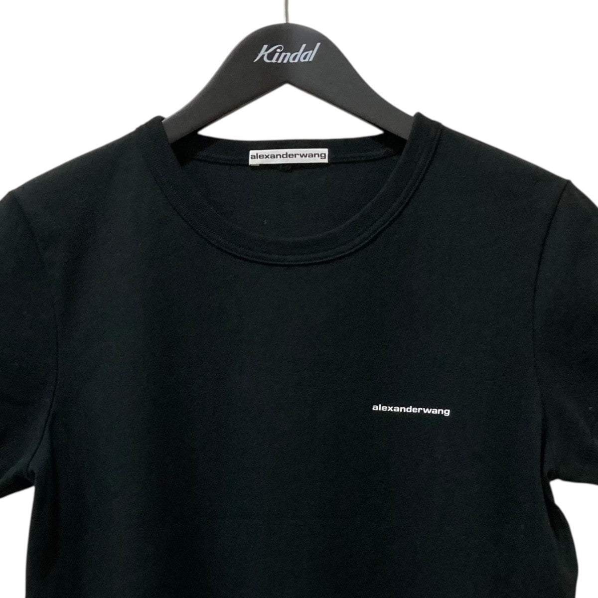 アレキサンダーワン ブラック クルーネック 長袖トップス alexanderwang アレキサンダーワング コットン ワッフルサーマル