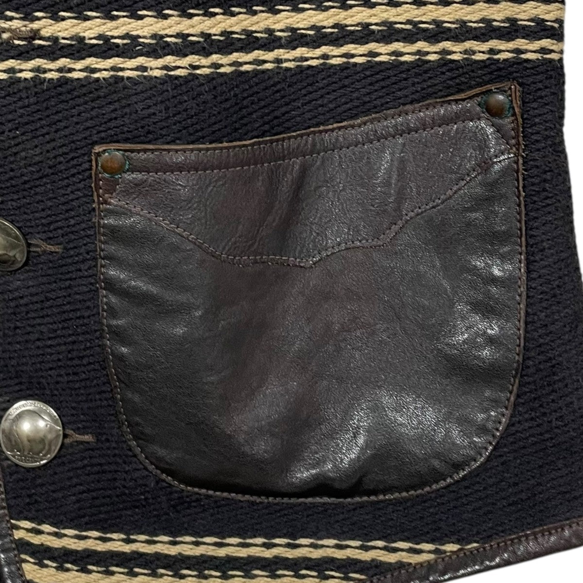 RRL /ダブルアールエルPosadas vest リネン × コットン ベスト ダブルアールエル) RRL ストライプ ド コットンリネン ベスト