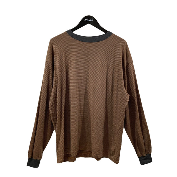 onc merinoカットソー ONC MERINO(オーエヌシーメリノ) ボーダーロングカットソー ブラウン