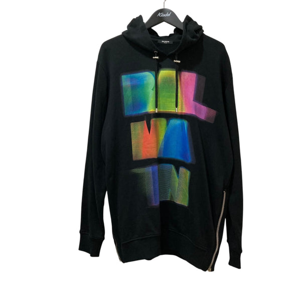 BALMAIN グラフィックプリント パーカー34151311 34151311 ブラック