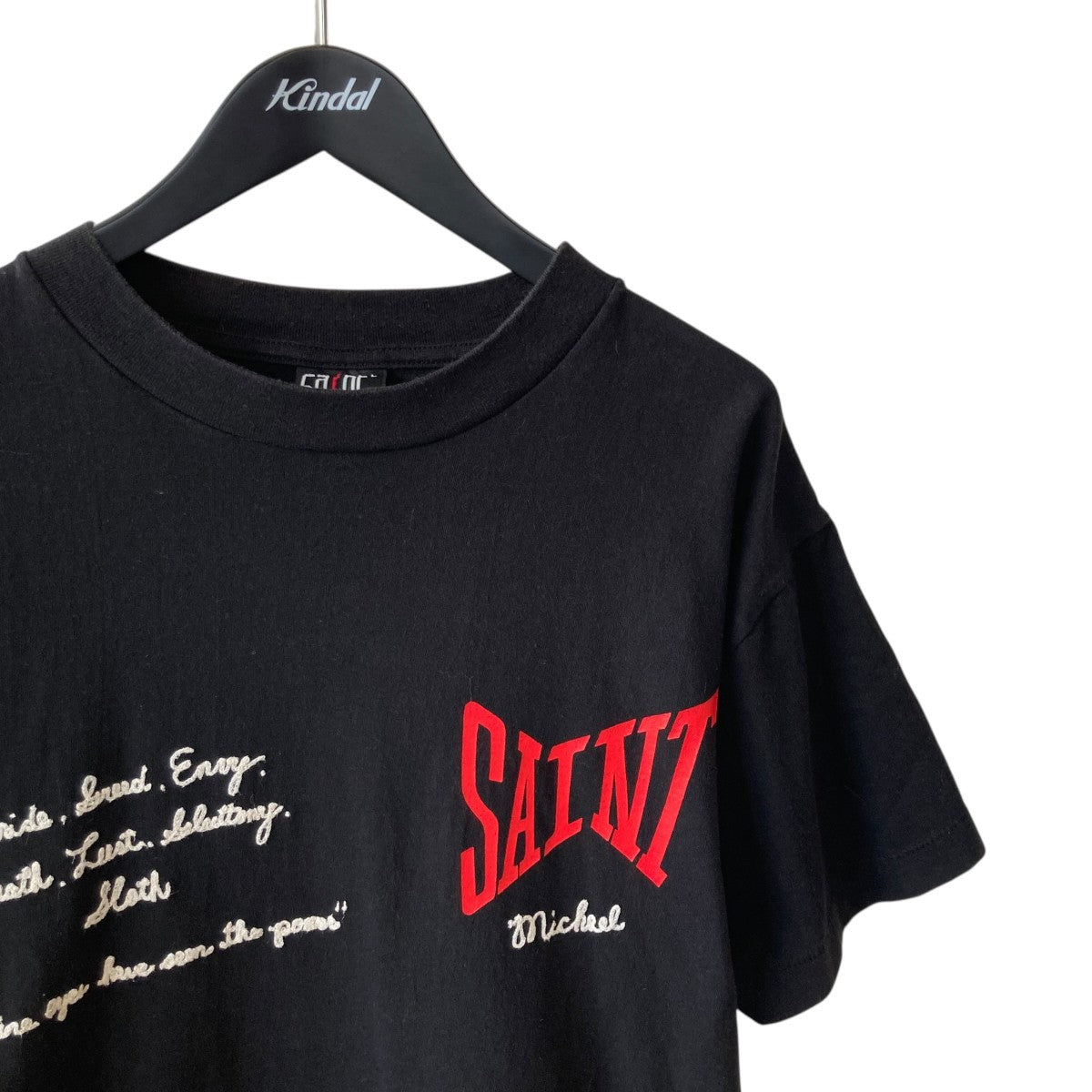 SAINT MICHAEL SS Tee Logo Emb BlackプリントTシャツSM-S21-0001-007 古着・中古-3枚目のアイテム画像