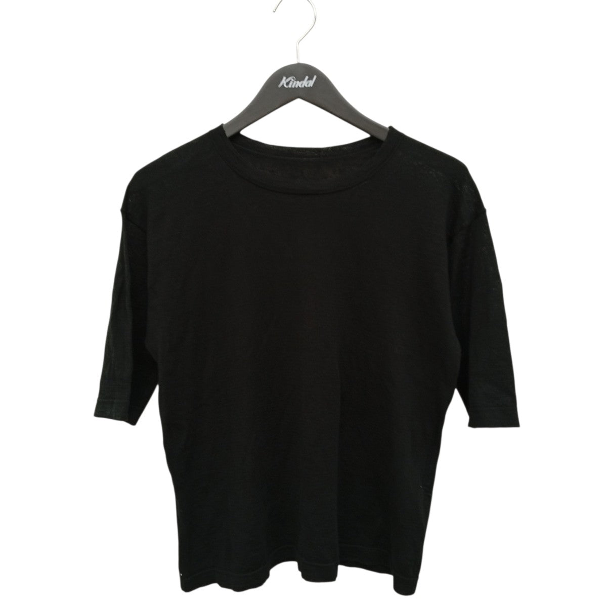 Con te クルーネック ニットTシャツ無地5分袖ニット8518-199-0004 古着・中古-1枚目のアイテム画像