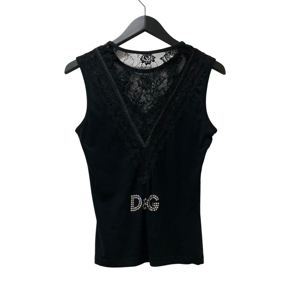 DOLCE ＆ GABBANA D＆Gクリスタルロゴ レースノースリーブカットソー 古着・中古-2枚目のアイテム画像