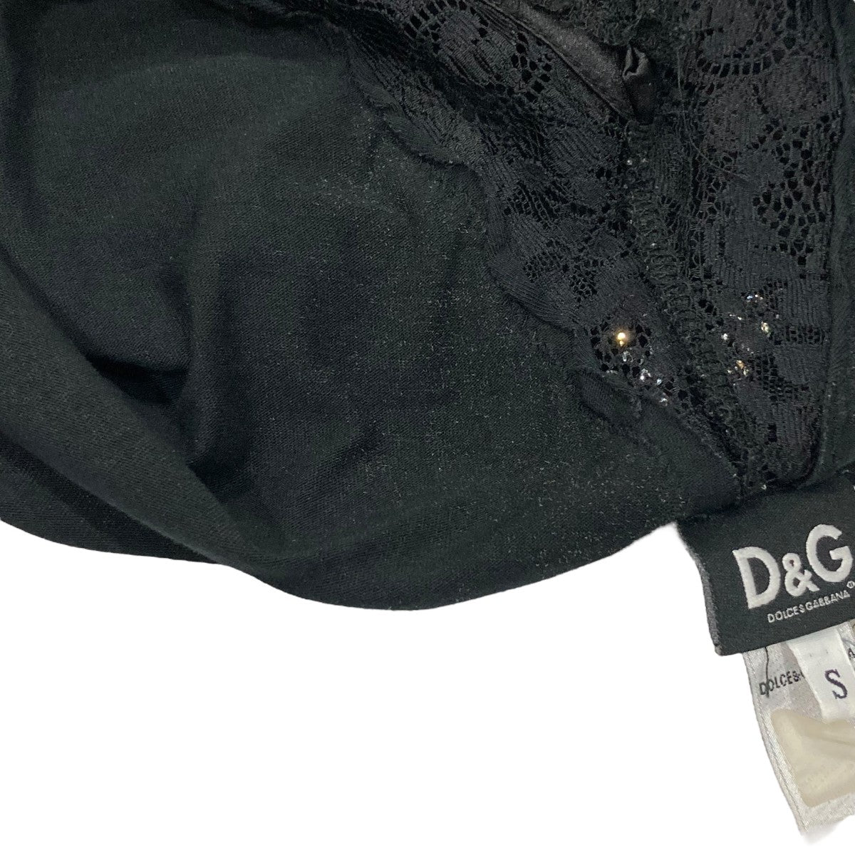 DOLCE ＆ GABBANA D＆Gクリスタルロゴ レースノースリーブカットソー 古着・中古-5枚目のアイテム画像