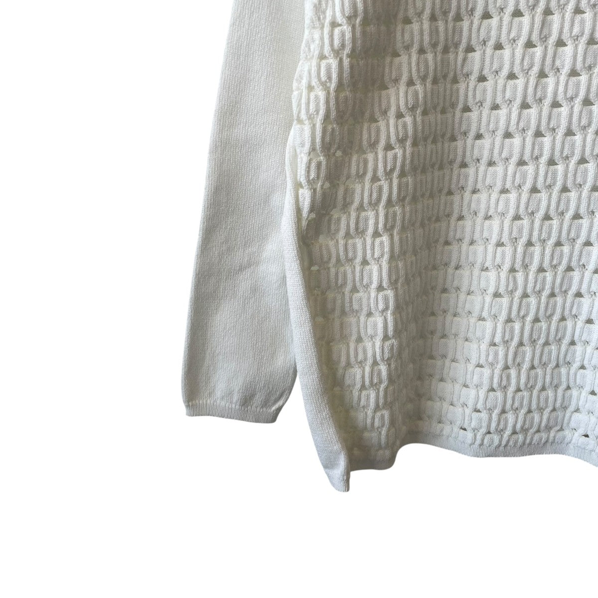 コムデギャルソンコムデギャルソン 衿フリル付きホワイトニットセーター コムデギャルソンコムデギャルソン 衿フリル付きホワイトニットセーター