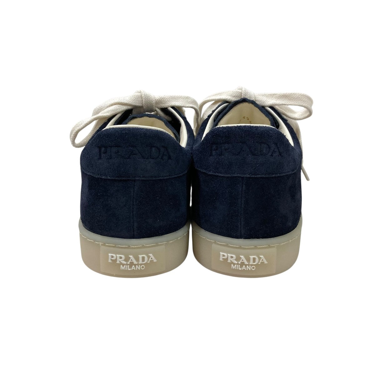 PRADA ネイビー スエード スニーカー　サイズ8 ネイビー プラダ ダウンタウン Re-Nylon xスエード スニーカー