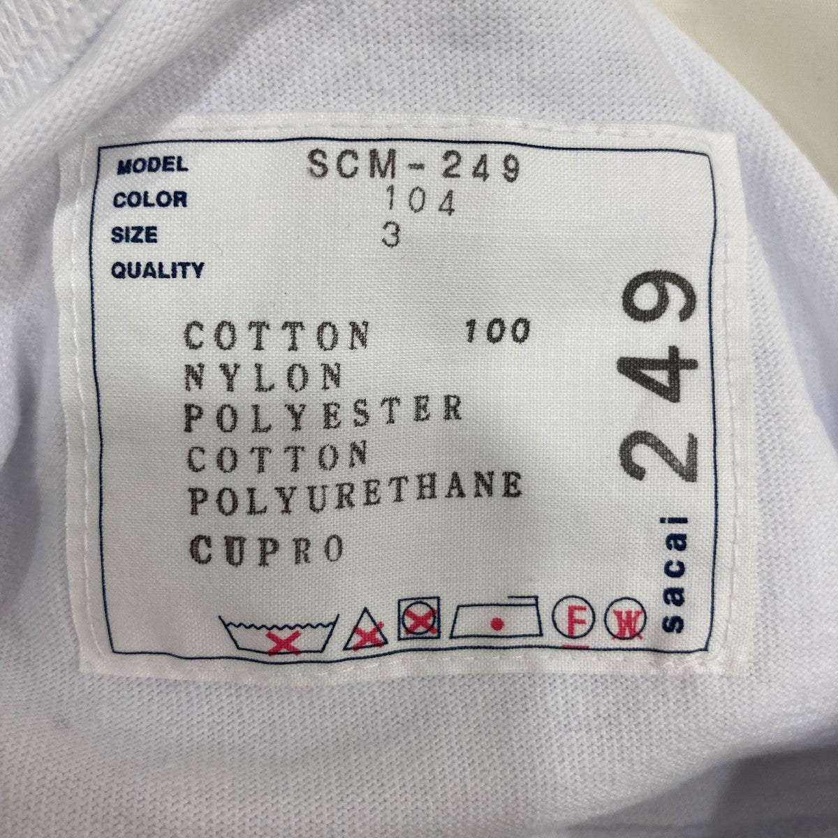 sacai TシャツSCM249 古着・中古-6枚目のアイテム画像