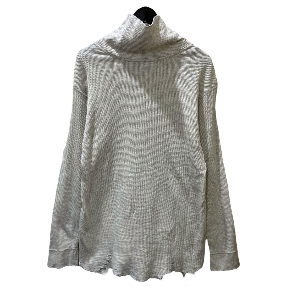 ANCELLM(アンセルム) ダメージ加工ワッフルハイネックカットソー