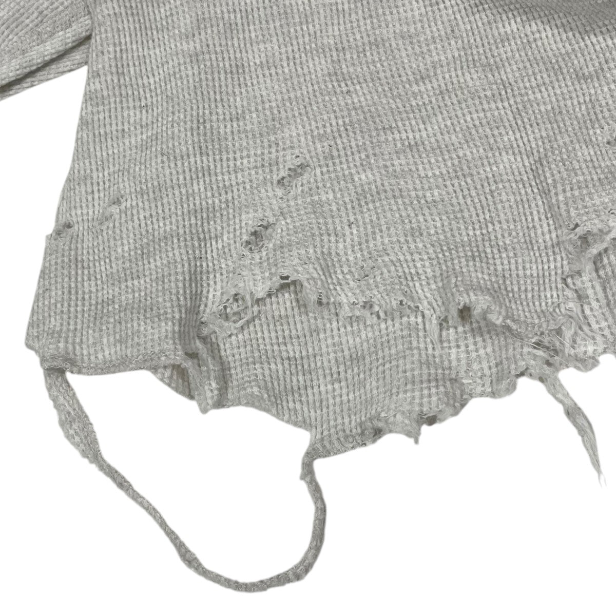 ANCELLM(アンセルム) ダメージ加工ワッフルハイネックカットソー