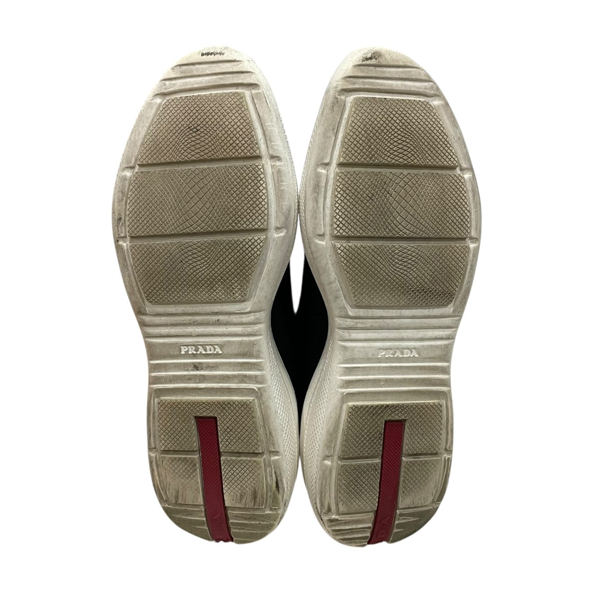 PRADA(プラダ) ニットスニーカー1T051L 1T051L ブラック×レッド サイズ