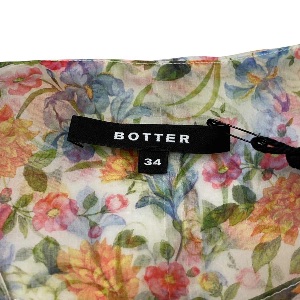 花柄ツイストシアーノースリーブドレス4S-W8036W122