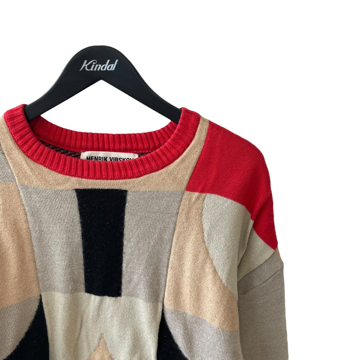 HENRIK VIBSKOV ニットベスト Henrik Vibskov Six End Knit Vest, Black Lavender Green Sqaure