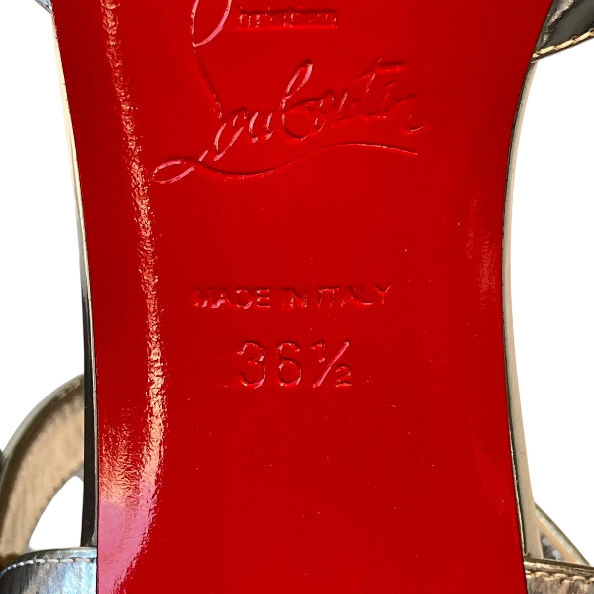 pansy 85 suede-trimmed metallic leather sandalsメタリックサンダル