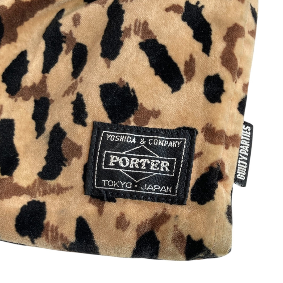 PORTER×WACKO MARIA レオパードショルダー ポーチ ベージュ×ブラック