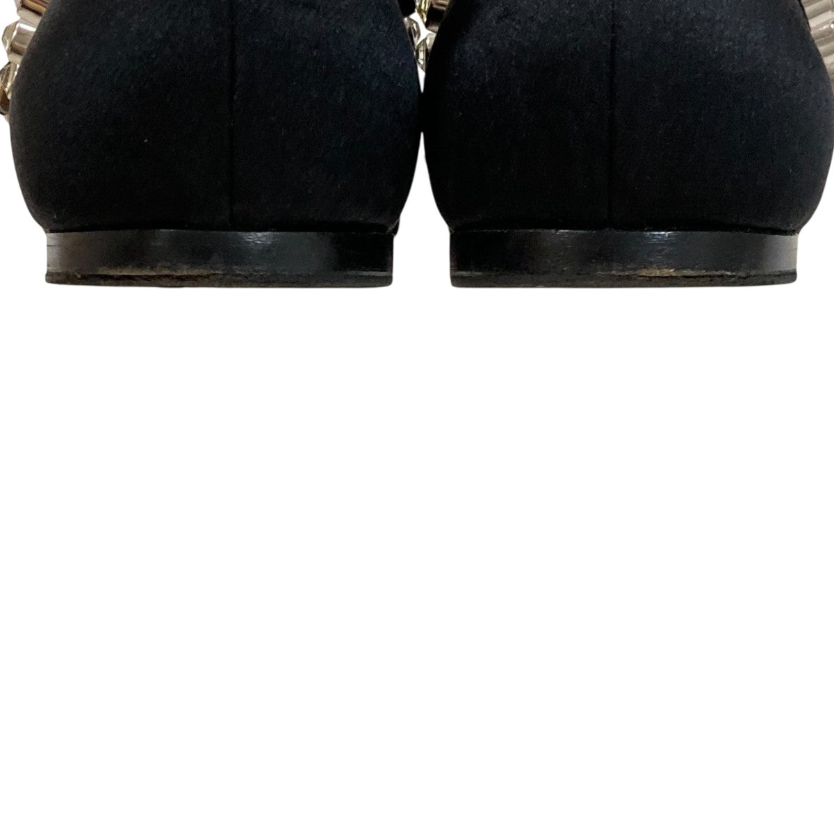 sergio rossi　ビジューブラックパンプス ビジュースタッズ ポインテッドトゥパンプス（シューズ）｜Sergio