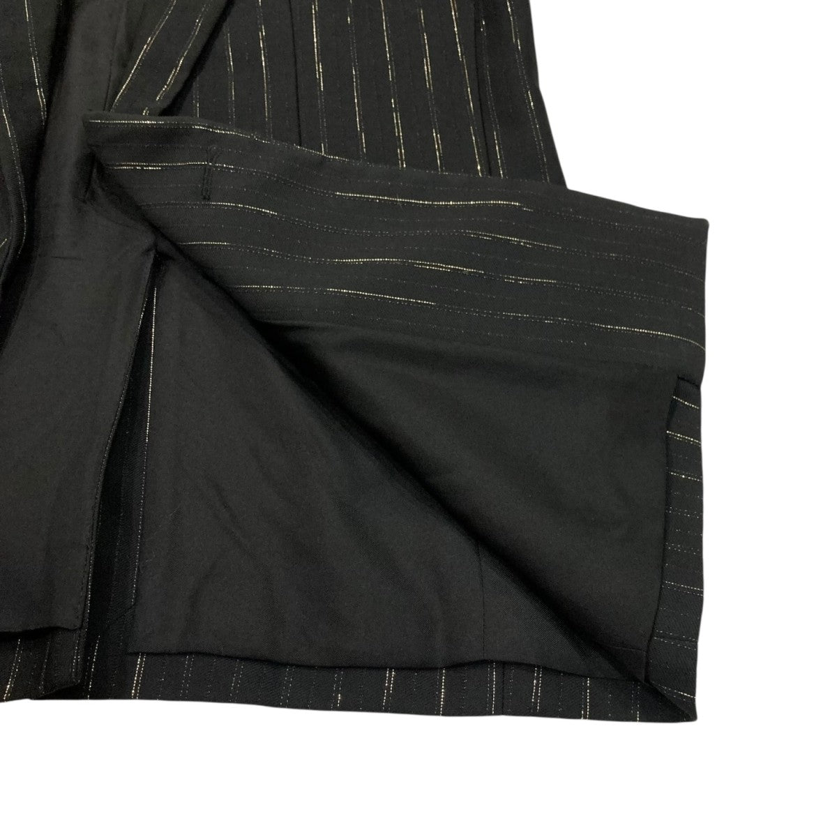 超希少✨サンローラン チューブジャケット　ストライプ 黒xシルバー 44 サンローランパリ チューブジャケット ストライプ 黒xシルバー 44