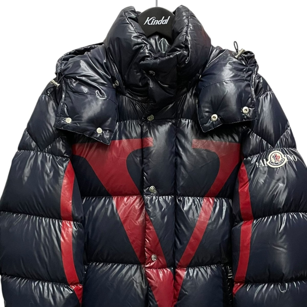 MONCLER×VALENTINO ダウンジャケット ネイビーレッド サイズ 46