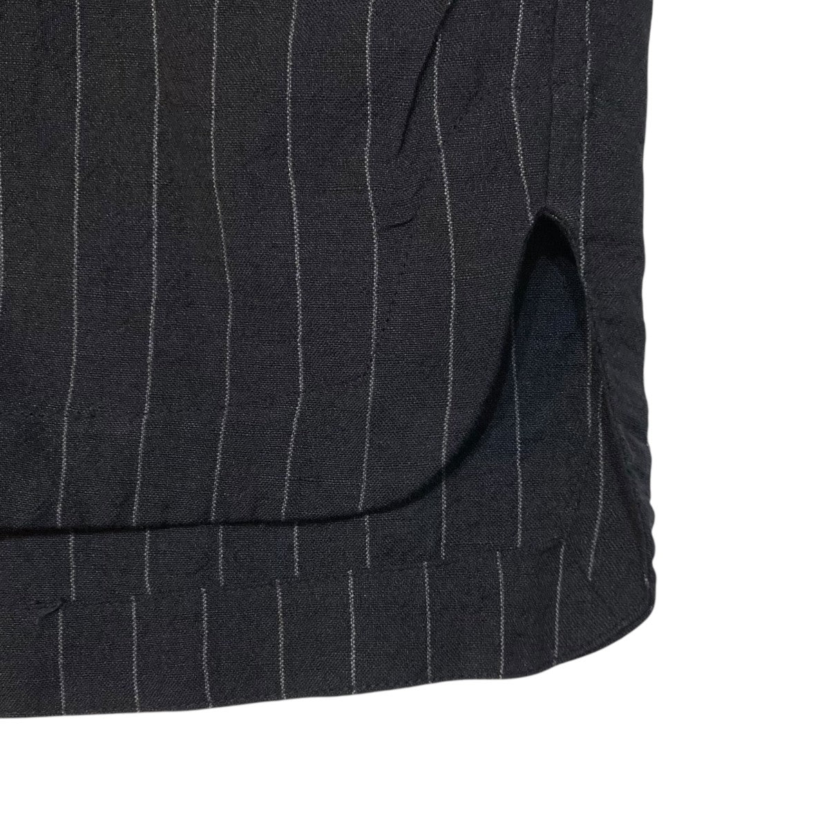 FINE STRIPED CLOTH STAND NECK PULLOVERストライププルオーバーシャツ