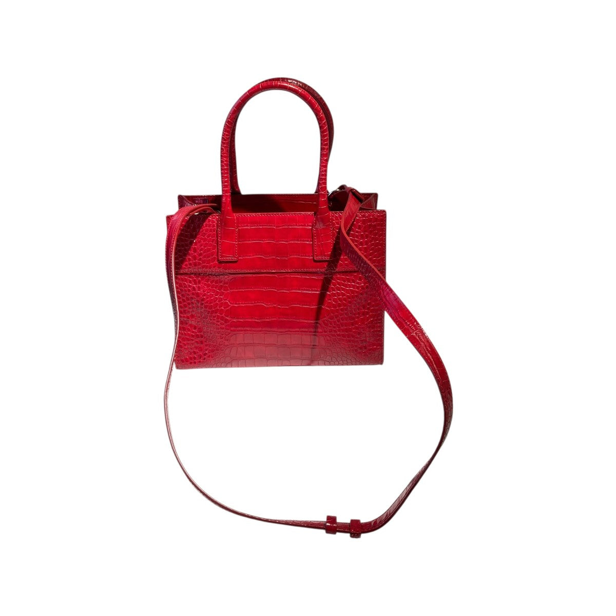 EMPORIO ARMANI(エンポリオアルマーニ) クロコ押しハンドバッグ レッド