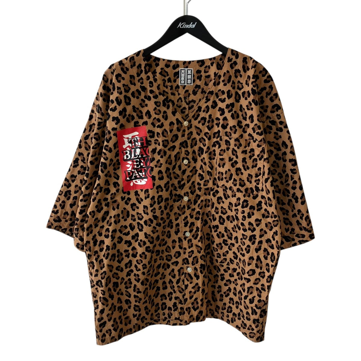 WACKO MARIA BLACKEYEPATCH LEOPARD DABO SHIRTノーカラーシャツBEP-WM-DB02 古着・中古-1枚目のアイテム画像