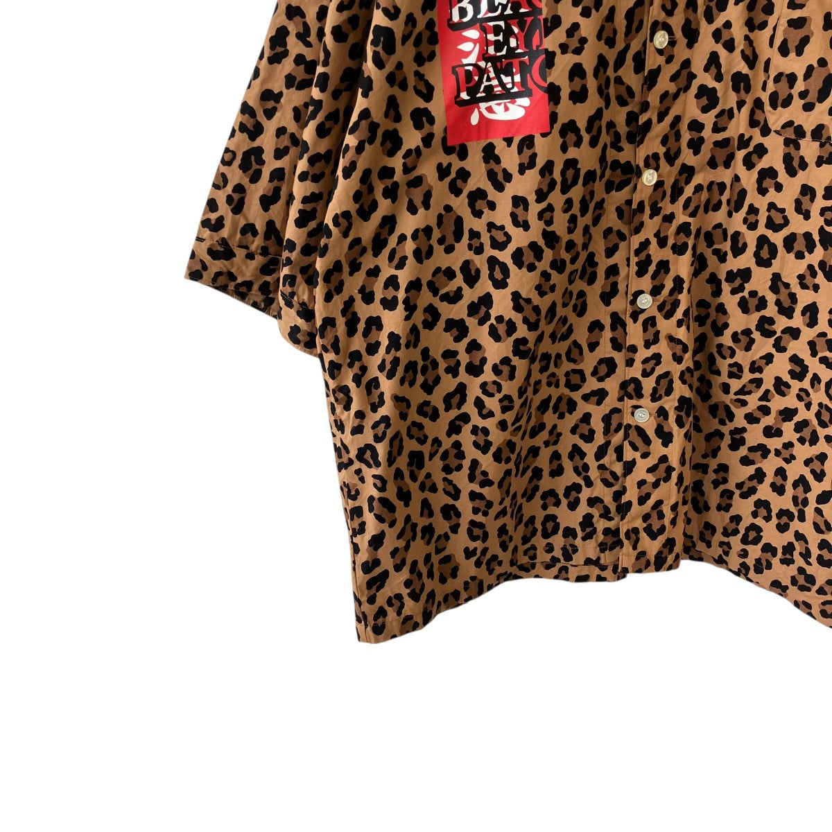 WACKO MARIA BLACKEYEPATCH LEOPARD DABO SHIRTノーカラーシャツBEP-WM-DB02 古着・中古-4枚目のアイテム画像