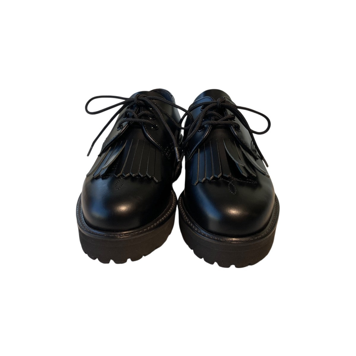GLASS LEATHER FRINGE TONGUE SHOESレザーシューズYJ-E02-711