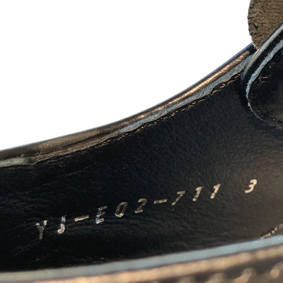 GLASS LEATHER FRINGE TONGUE SHOESレザーシューズYJ-E02-711
