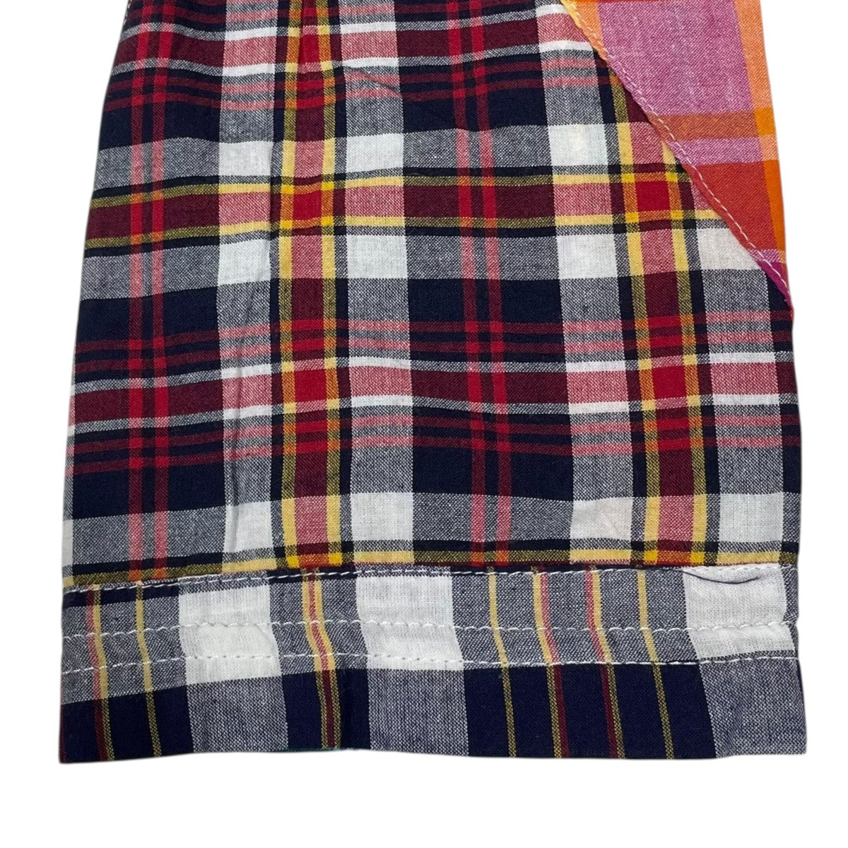 24SS チェック柄パッチワークノーカラージャケット Loiter Jacket - Triangle Patchwork Madras ロイタージャケット トライアングルパッチワークマドラス