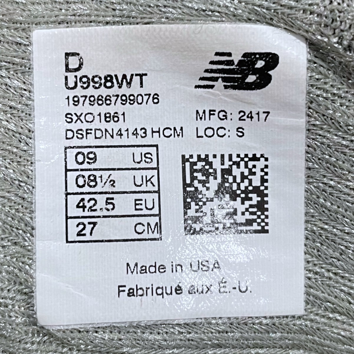 スニーカー U998WT MADE IN USA