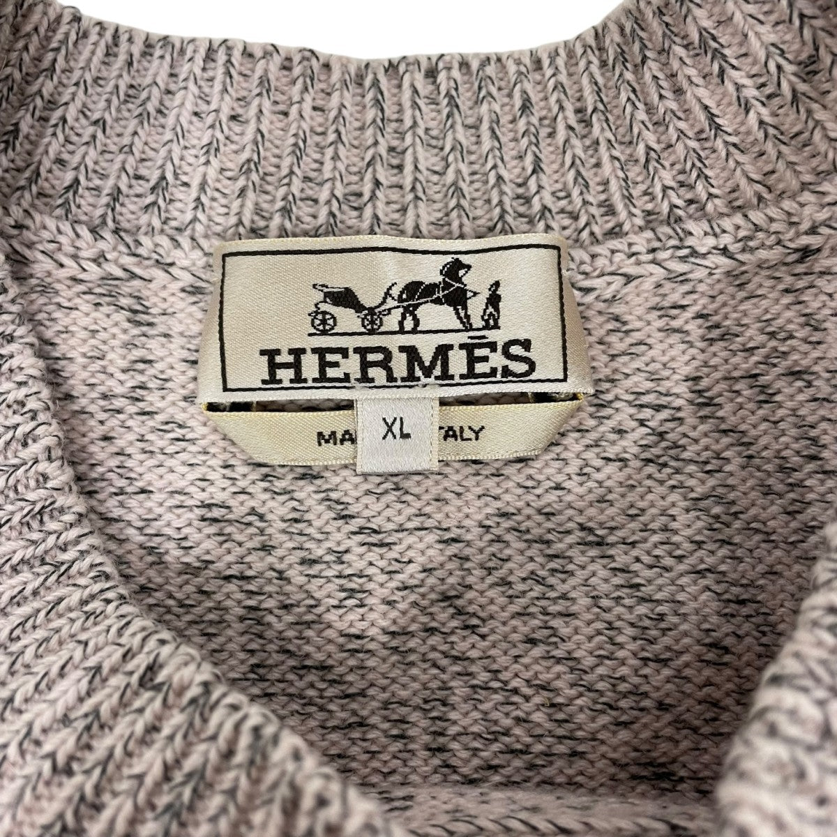 HERMES カシミヤ×コットン半袖ニット 古着・中古-6枚目のアイテム画像