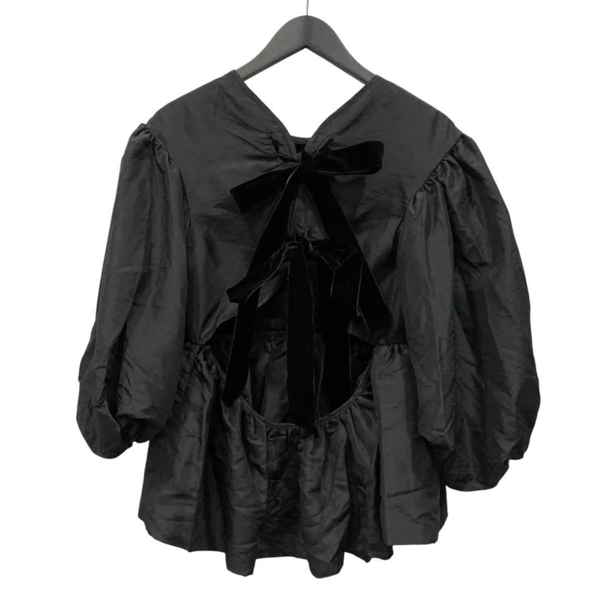 PUFF SLEEVE TOP WITH OPEN BACK DETAIL長袖ブラウス