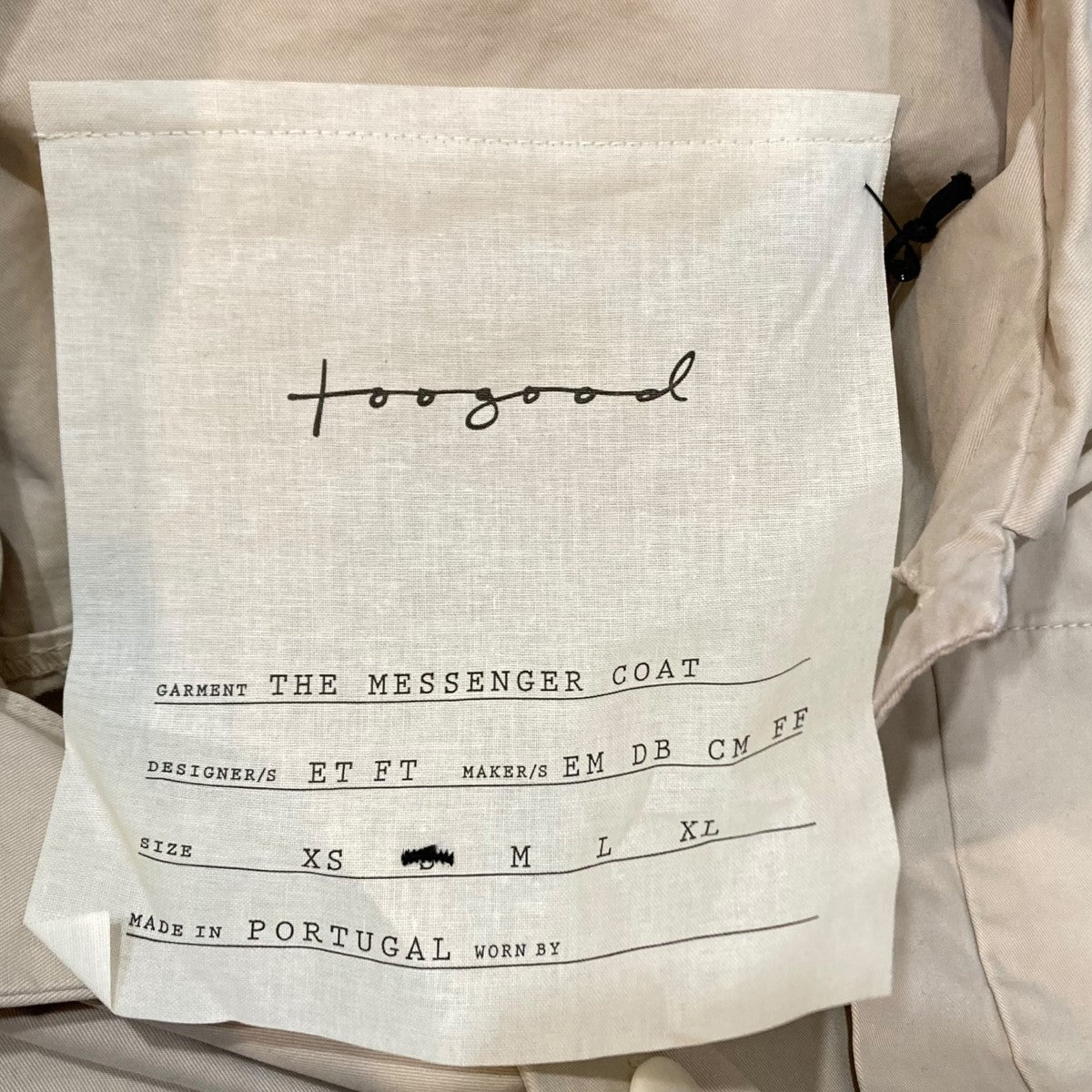 toogood THE MESSENGER COATステンカラーコート 古着・中古-6枚目のアイテム画像