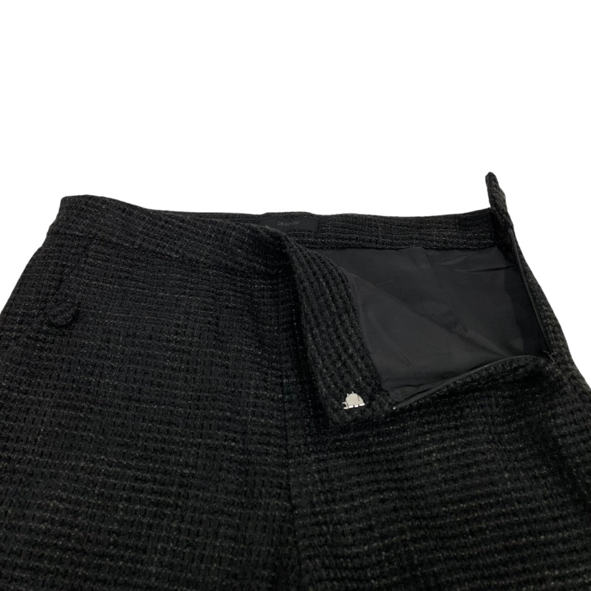 monotone tweed wide pants