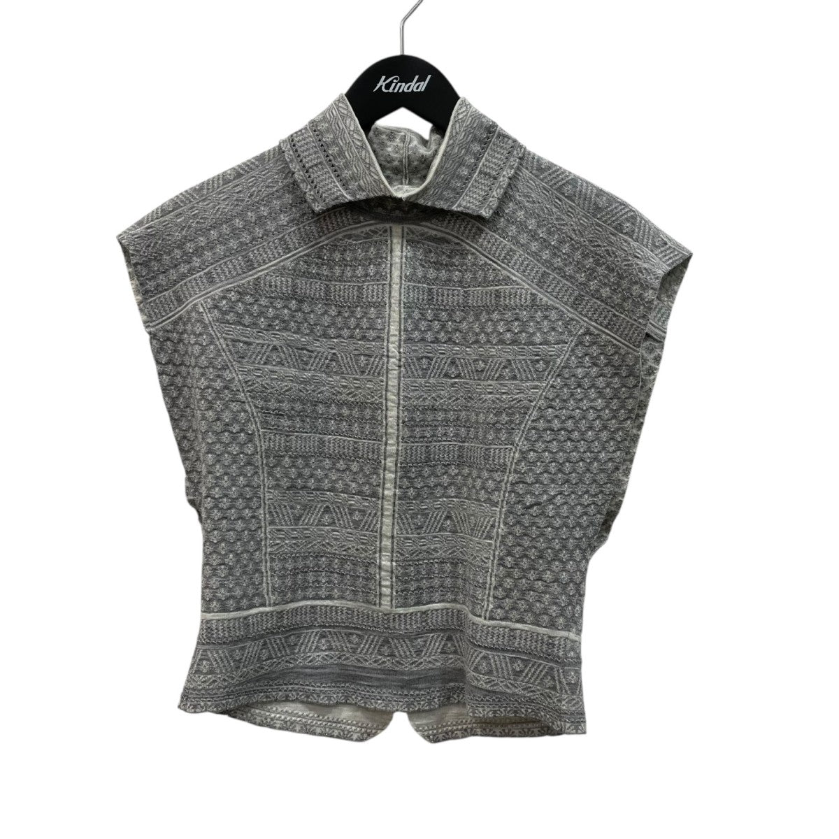 mame kurogouchi 24AWMISHIMA Karatsu SMALL Floral Pattern Knitted TopノースリーブニットMM24FW-KN108 古着・中古-1枚目のアイテム画像