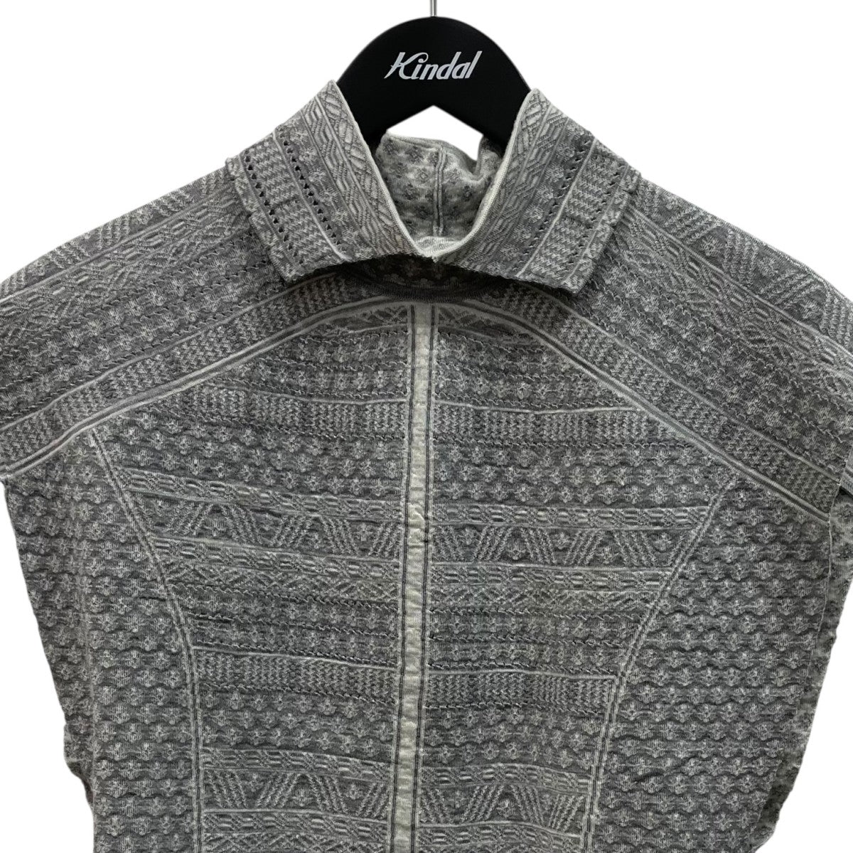 mame kurogouchi 24AWMISHIMA Karatsu SMALL Floral Pattern Knitted TopノースリーブニットMM24FW-KN108 古着・中古-2枚目のアイテム画像