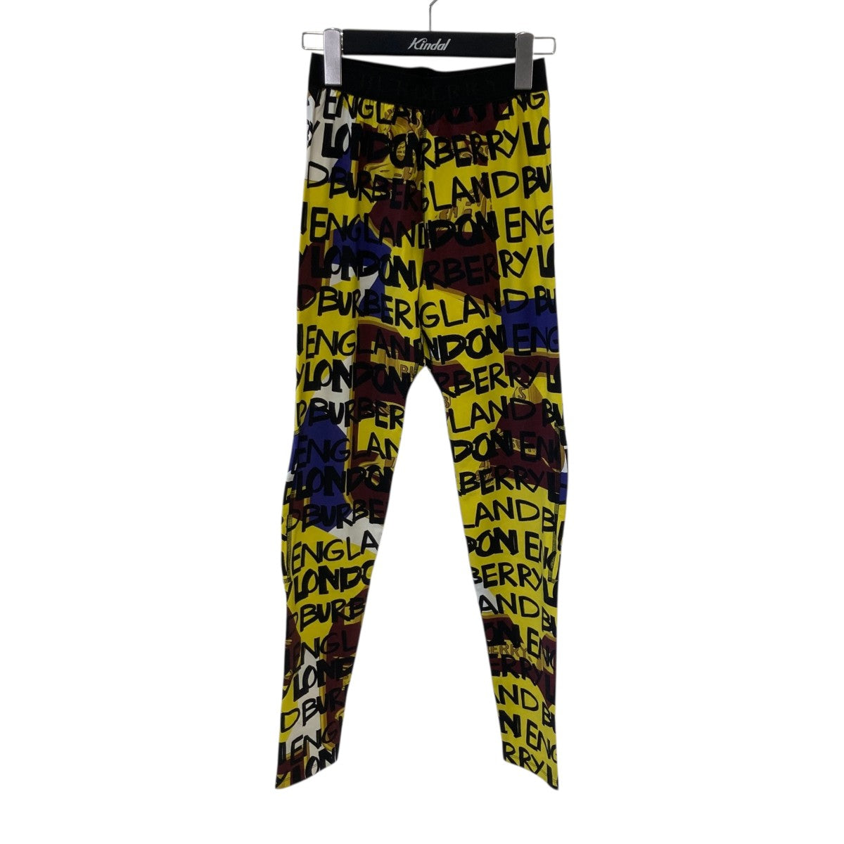【美品】バーバリー BURBERRY ロゴ総柄 レギンスパンツ ブルー系 美品】バーバリー BURBERRY ロゴ総柄 レギンスパンツ ブルー系