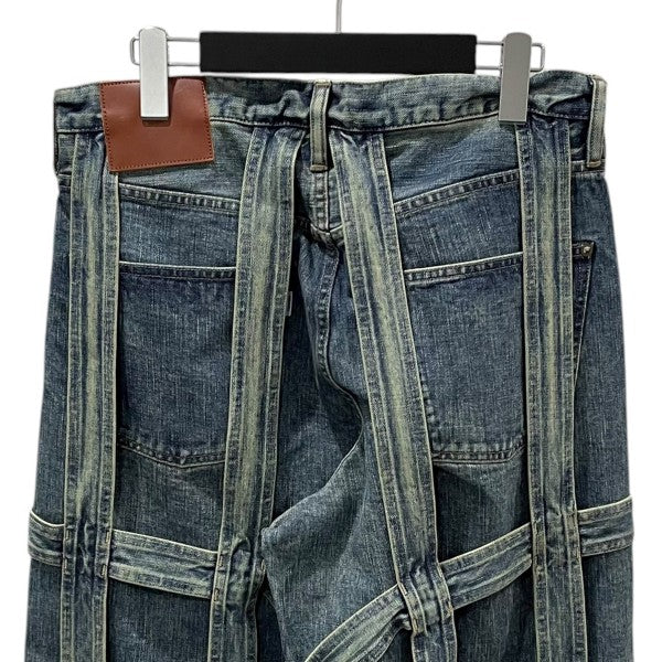 格子装飾デニムパンツ Caged Denim Pants ケージドデニムパンツ 2411300402