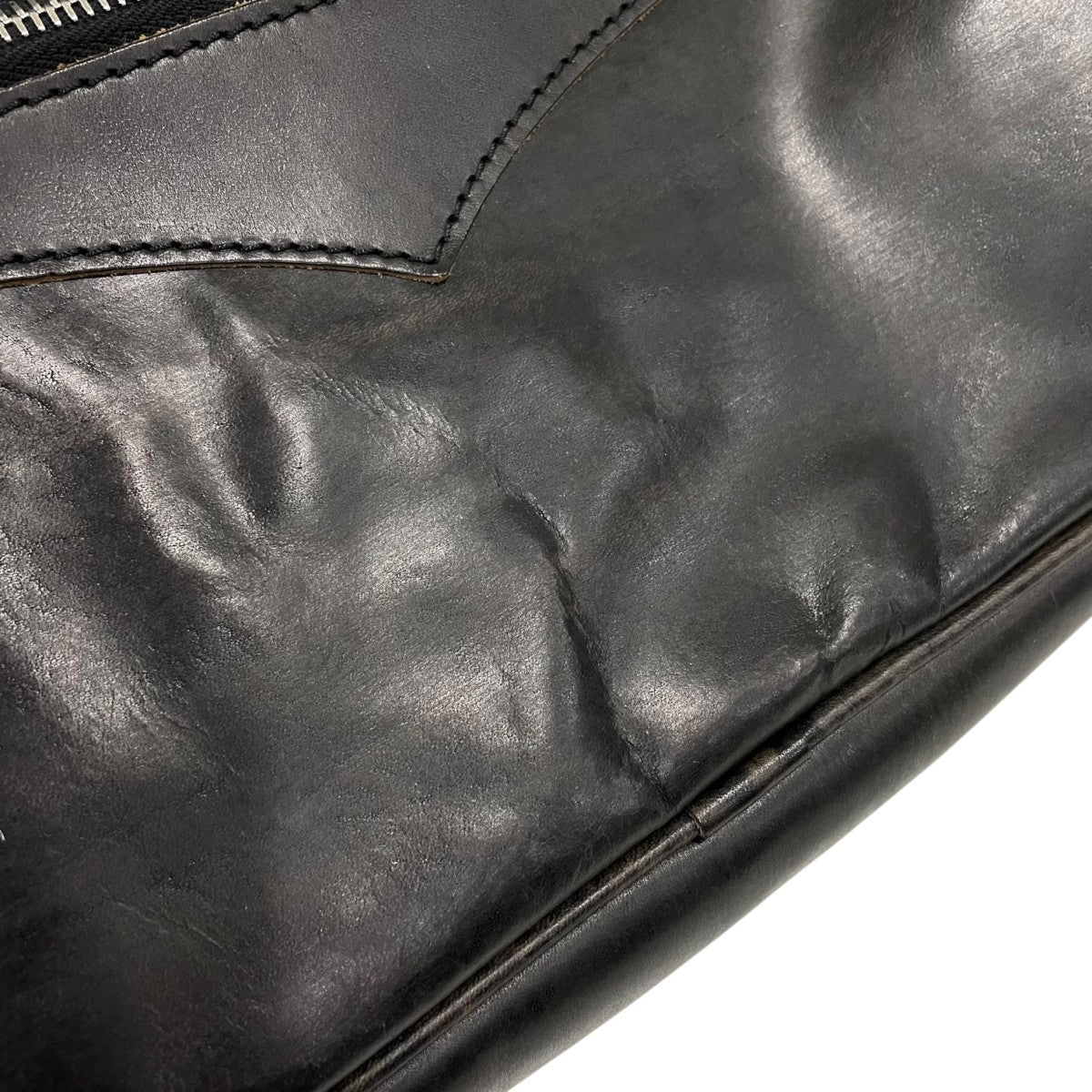OUR LEGACY WORN BLACK LEATHERGREASER レザーショルダーバッグA2218PVB 古着・中古-7枚目のアイテム画像