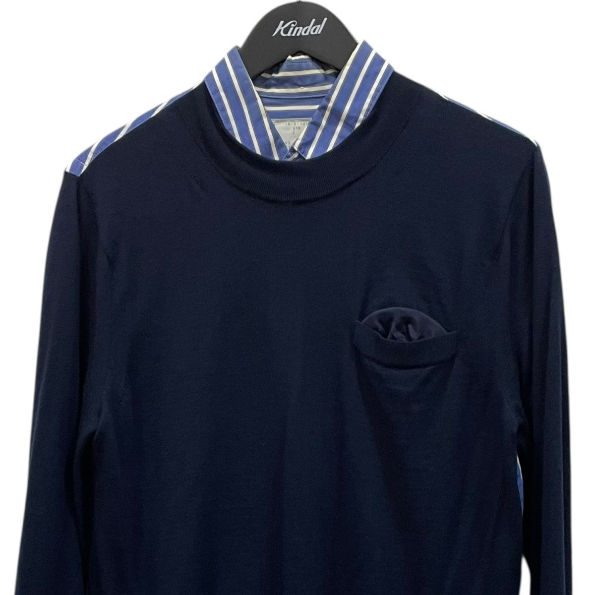 sacai(サカイ) ストライプ柄長袖シャツ18-017801M 18-017801M ネイビー