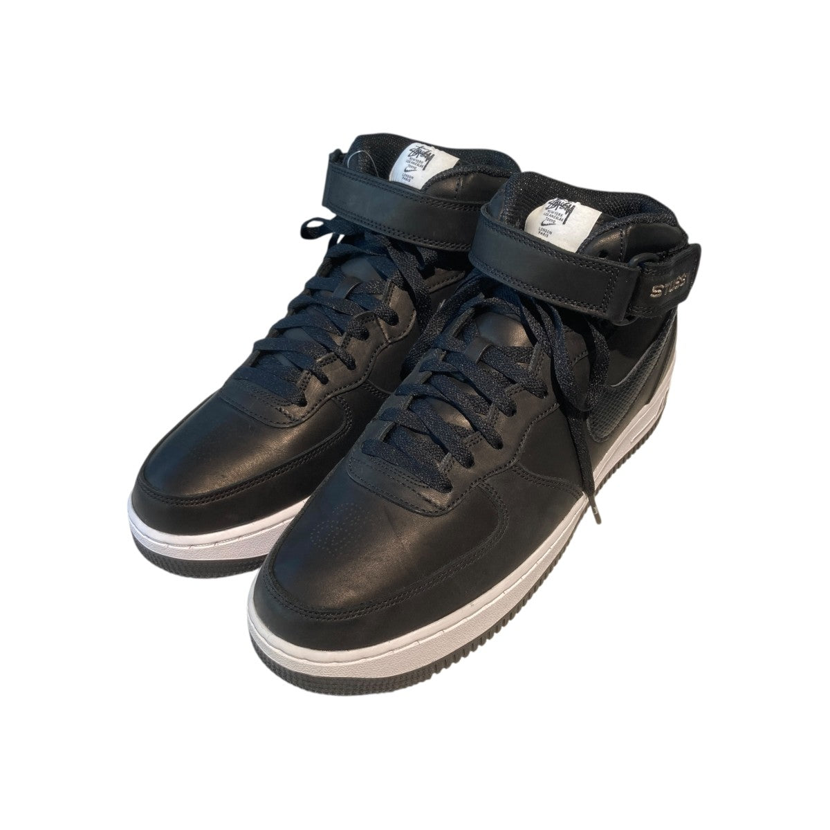 NIKE×stussy Air Force 1 Mid Black／Blackハイカットスニーカー Nike