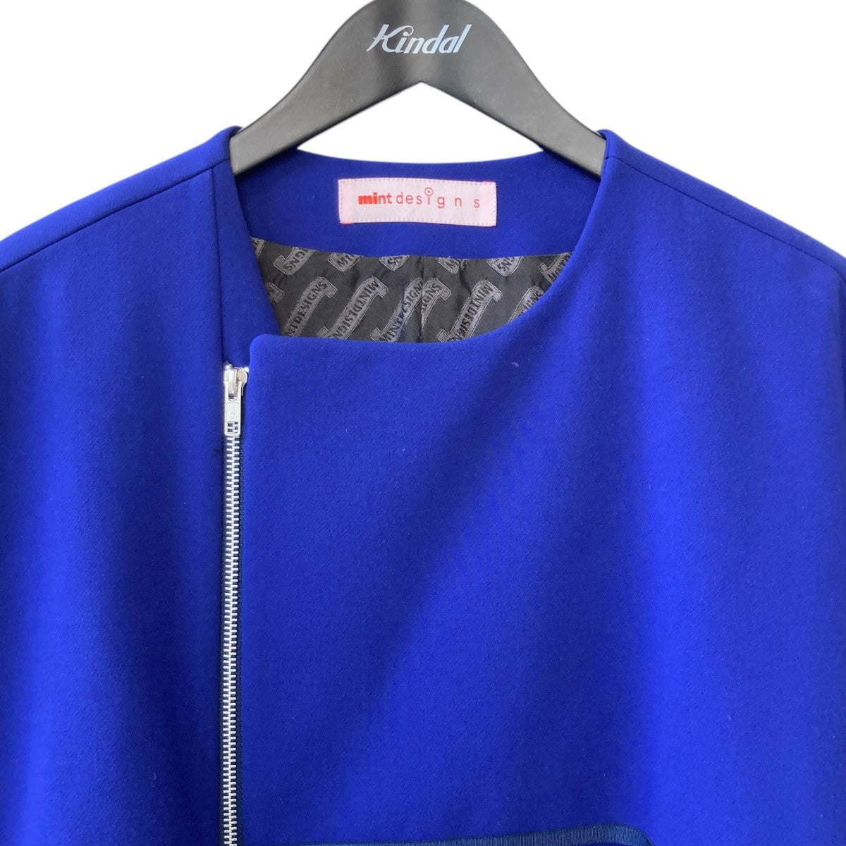 mint designs PIPING COATノーカラーコート 古着・中古-3枚目のアイテム画像