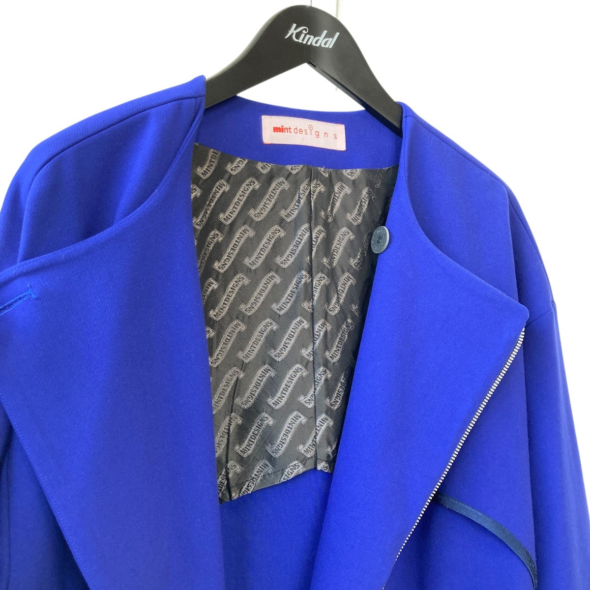 mint designs PIPING COATノーカラーコート 古着・中古-4枚目のアイテム画像