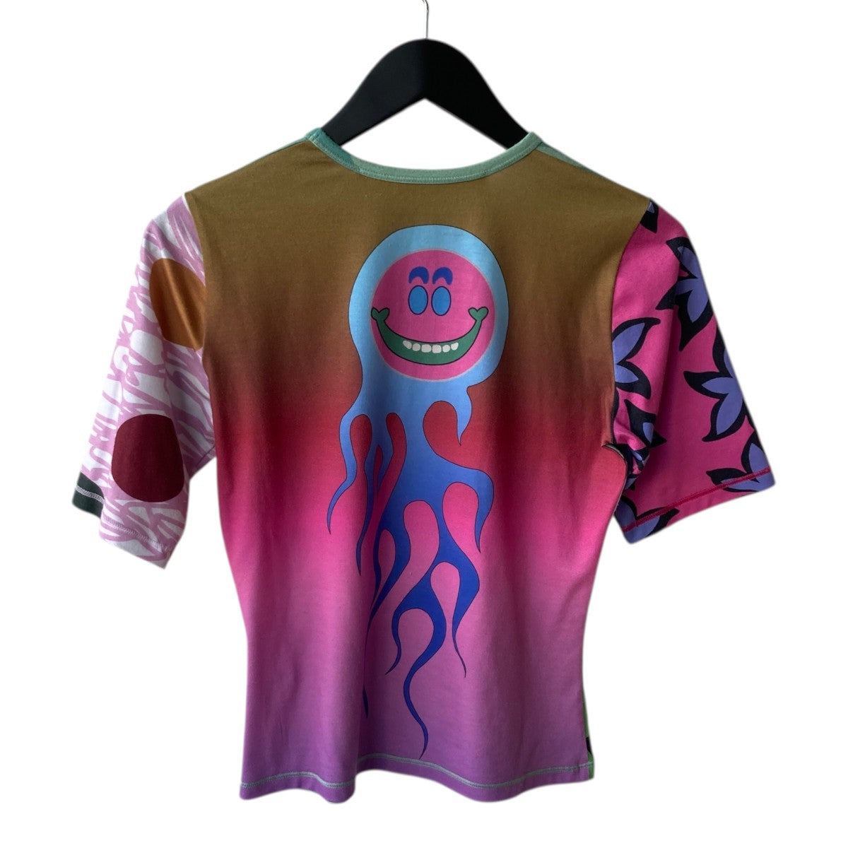 CHOPOVA LOWENA Tシャツ・カットソー S 【古着】【中古】 Chopova Lowena(チョポヴァロウェナ) 半袖カットソー グリーン×ピンク