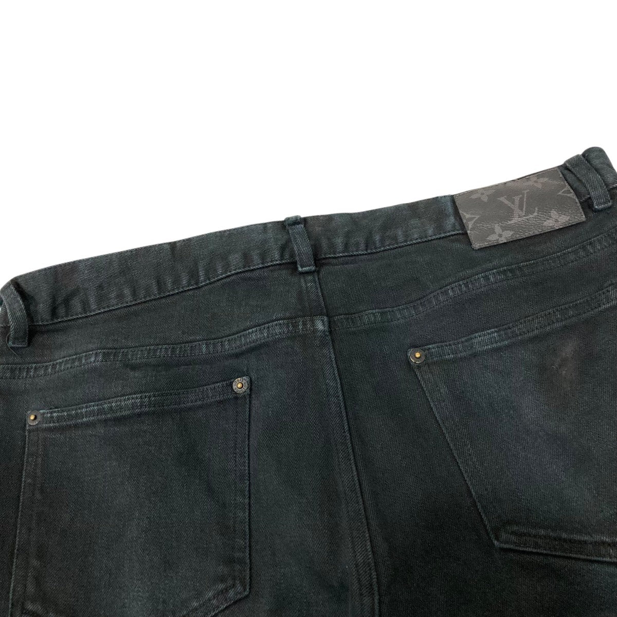 LOUIS VUITTON モノグラムレザー LVロゴデニムパンツHGD65WIKM 古着・中古-4枚目のアイテム画像