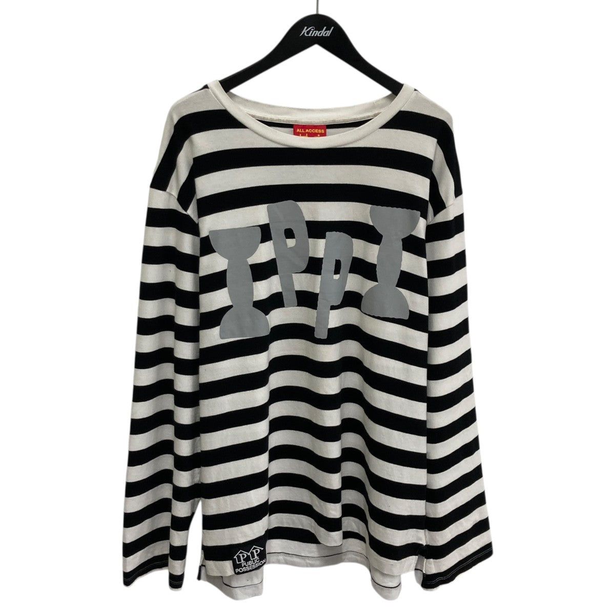 PUBLIC POSSESSION IPPI LONGSLEEVE BLACK ＆ WHITE STRIPEDロングカットソー7845230255 古着・中古-1枚目のアイテム画像