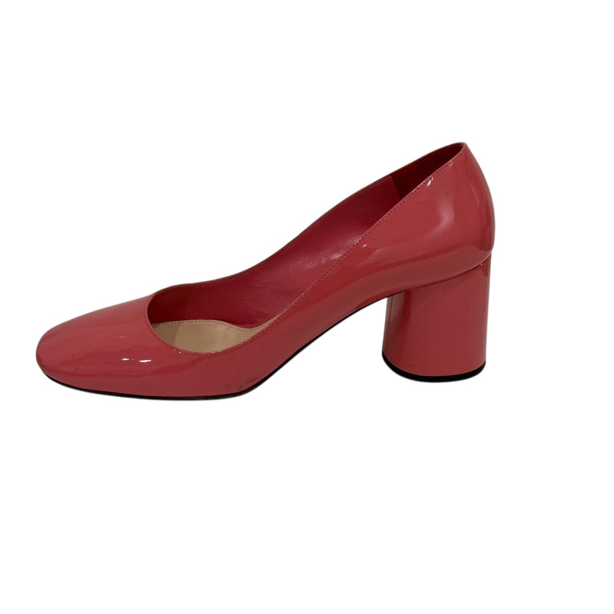 PRADA パンプス　ピンク PRADA(プラダ)ピンクパテントリボン付きパンプス38 1/2 VERNICE2 - ella