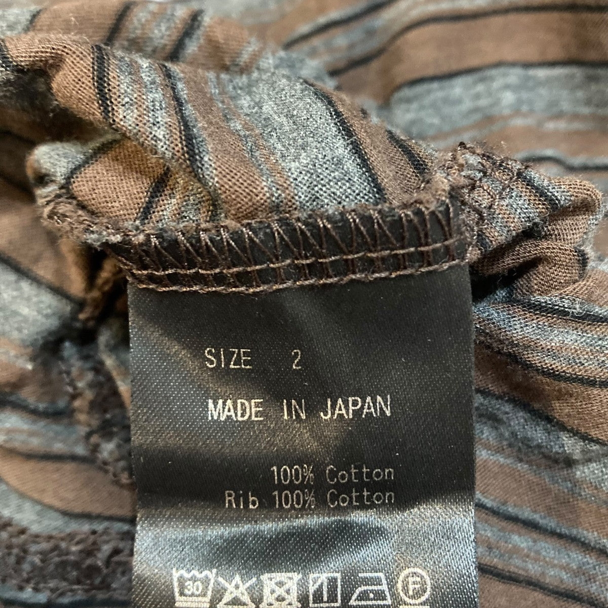 MARKA 60 -追撚ガス糸36Gボーダー天竺 ボーダーTEEボーダー半袖カットソーM25C93CS01B 古着・中古-6枚目のアイテム画像