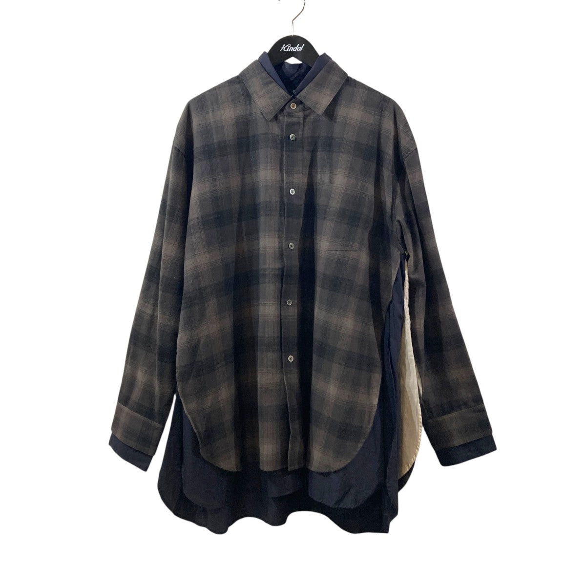 OVERSIZED LAYERED FLANNEL SHIRTチェック長袖シャツST.463