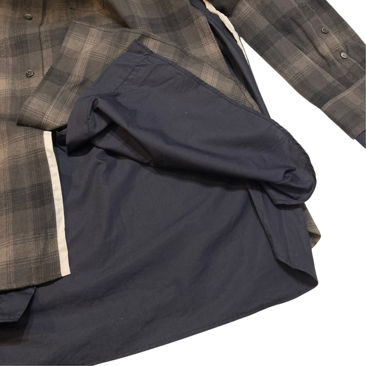 OVERSIZED LAYERED FLANNEL SHIRTチェック長袖シャツST.463