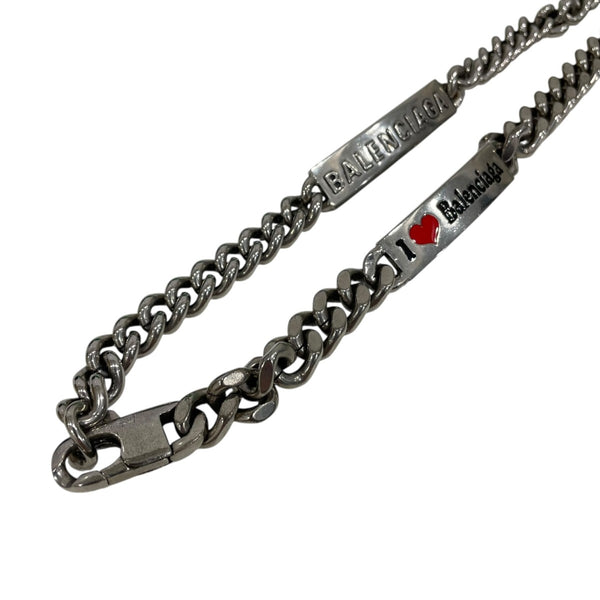 BALENCIAGA(バレンシアガ) プレート チェーンネックレス シルバー